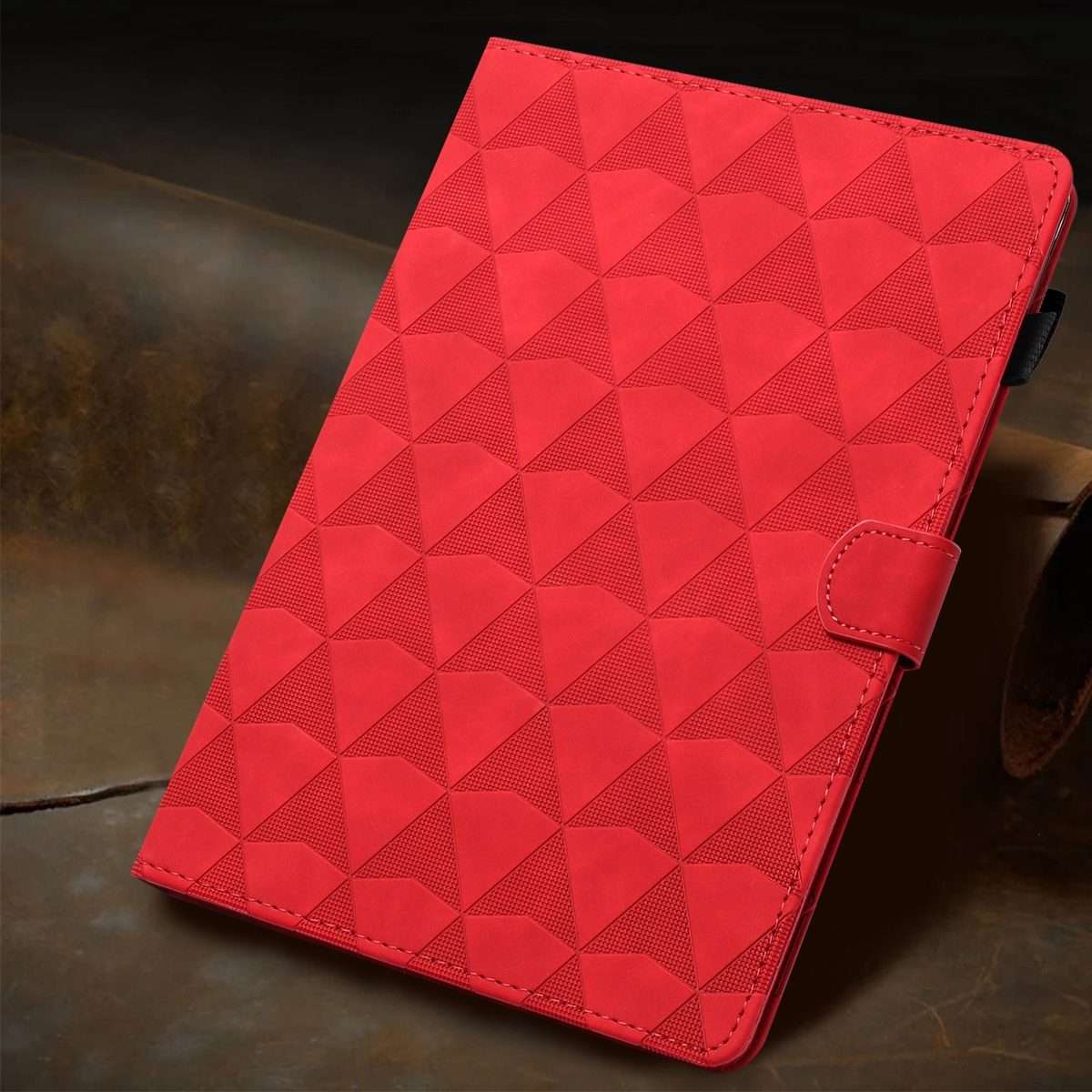 For Samsung Galaxy Tab A7 Lite T220 Diamond Texture Embossed Leather Tablet Case(Red)