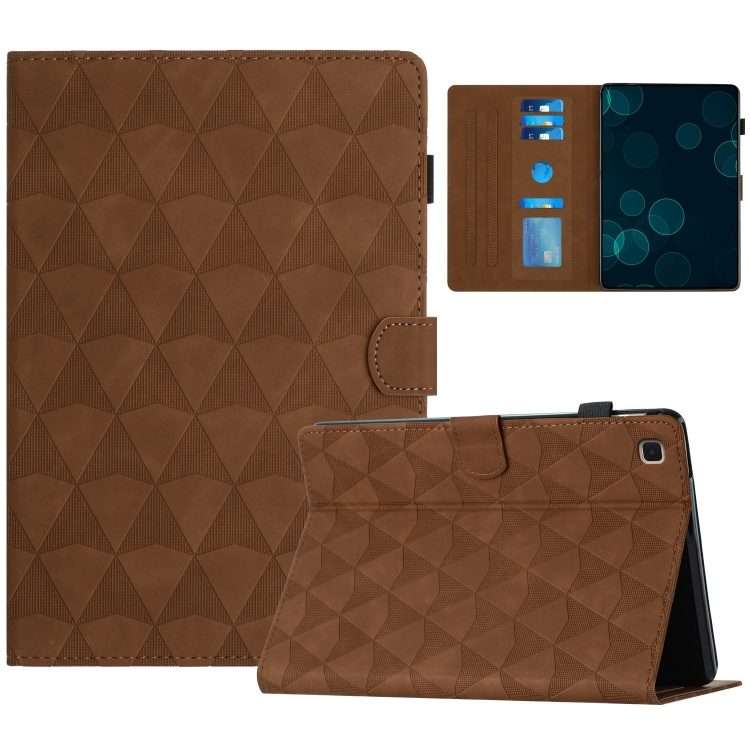 For Samsung Galaxy Tab A7 Lite T220 Diamond Texture Embossed Leather Tablet Case(Brown)