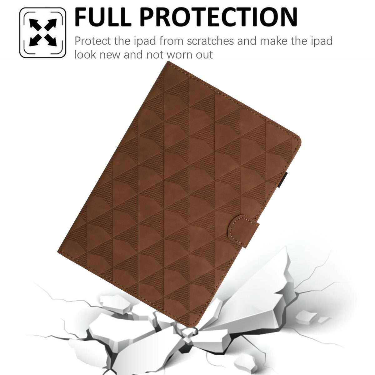 For Samsung Galaxy Tab A7 Lite T220 Diamond Texture Embossed Leather Tablet Case(Brown)