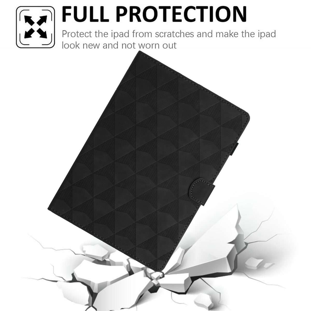 For Samsung Galaxy Tab A7 Lite T220 Diamond Texture Embossed Leather Tablet Case(Black)