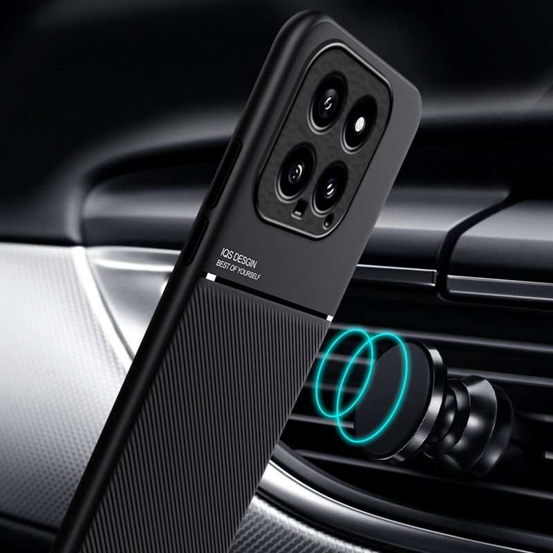 For Xiaomi 14 Pro Classic Tilt Strip Grain Magnetic Shockproof PC + TPU Phone Case(Blue)