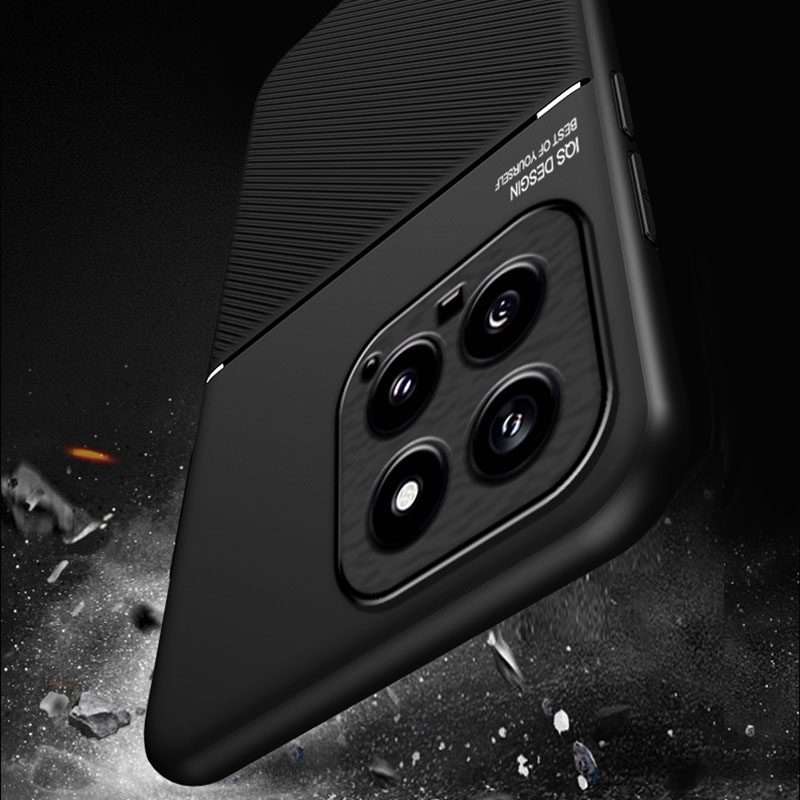 For Xiaomi 14 Pro Classic Tilt Strip Grain Magnetic Shockproof PC + TPU Phone Case(Blue)