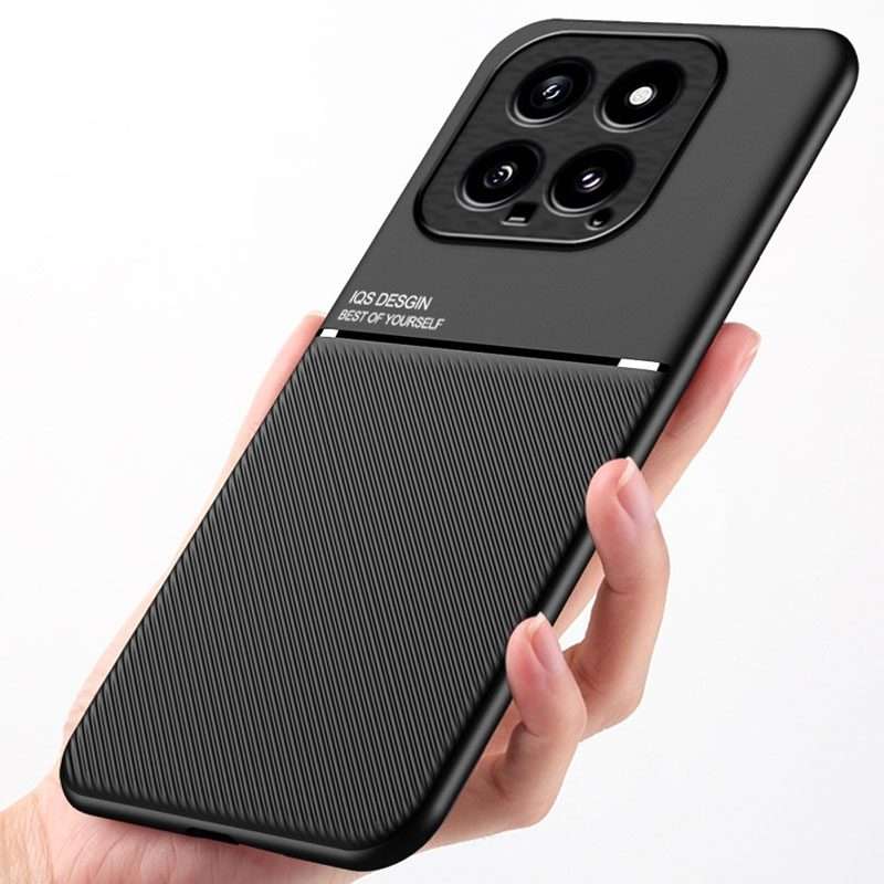 For Xiaomi 14 Pro Classic Tilt Strip Grain Magnetic Shockproof PC + TPU Phone Case(Red)