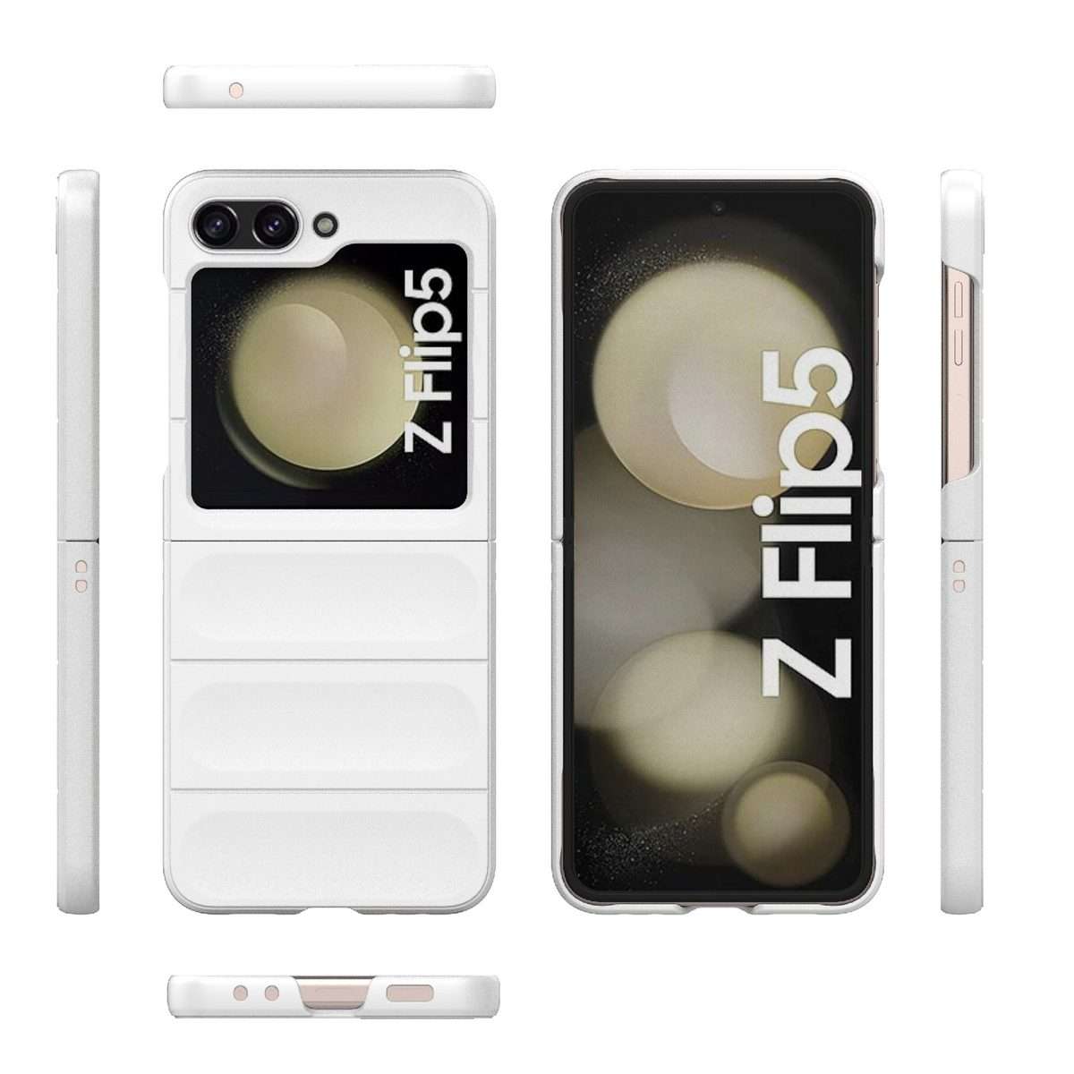 For Samsung Galaxy Z Flip5 5G Magic Shield Fold PC Shockproof Phone Case(White)