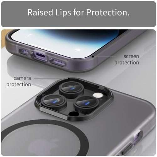 For iPhone 16 Pro Max MagSafe Frosted Translucent TPU + PC Full Coverage Phone Case(Black)