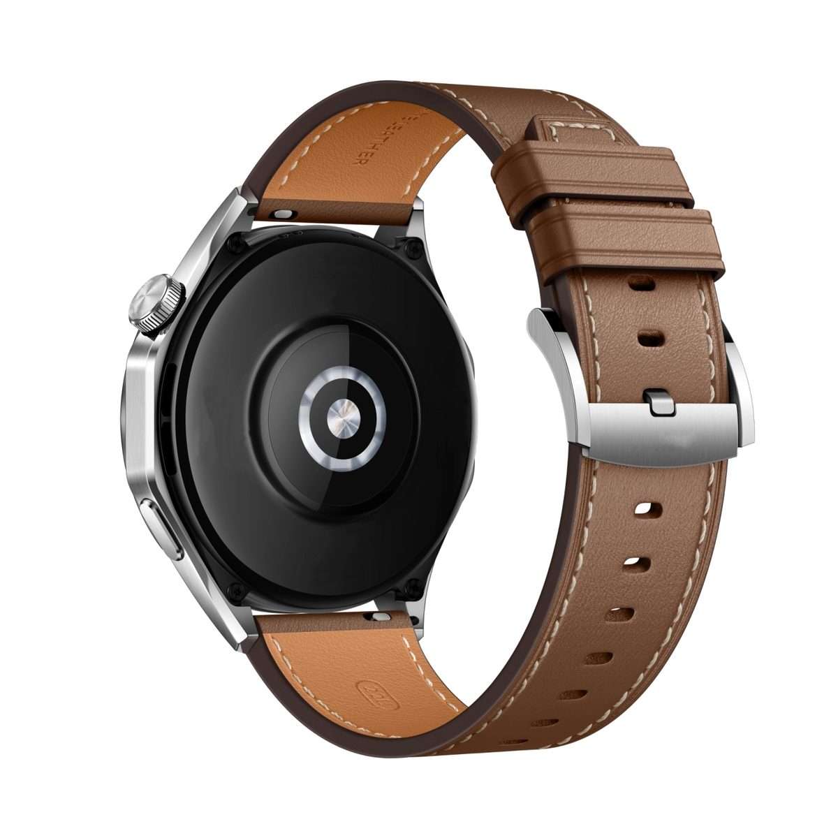 22mm Universal Square Tail Leather Watch Band(Tea Brown)