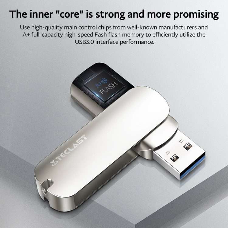Teclast Leishen Plus Series USB3.0 Twister Flash Drive, Memory:64GB(Silver)