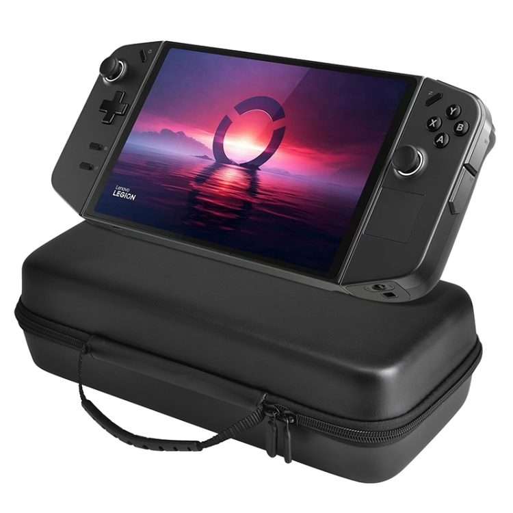 For Lenovo Legion Go Portable EVA Leather Grain Game Console Storage Bag(Black)