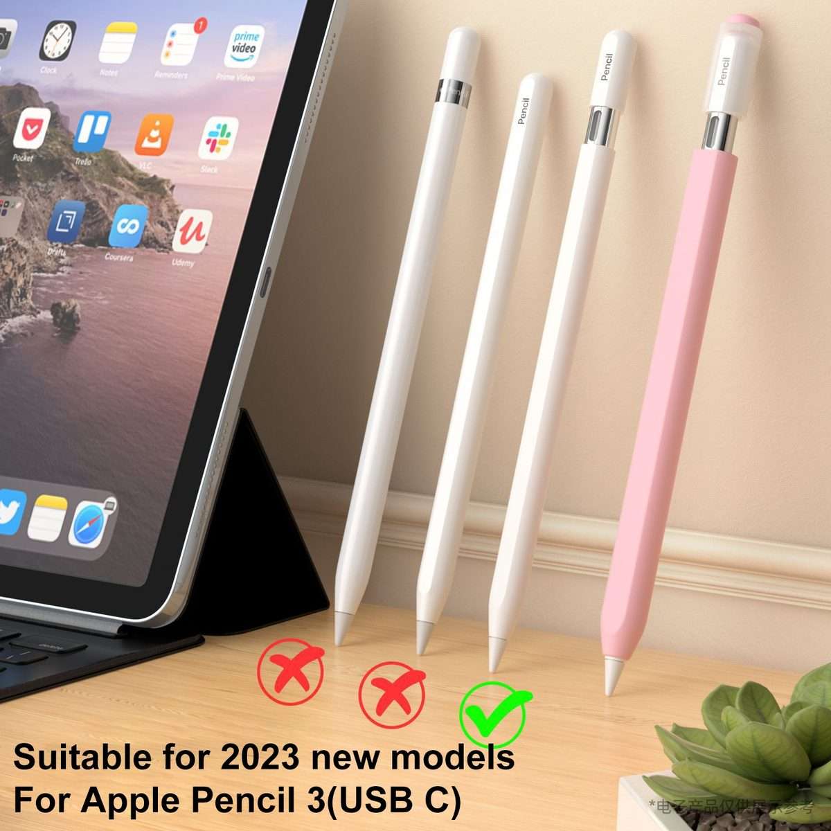 For Apple Pencil (USB-C) Transparent Jelly Stylus Protective Cover(Grey)