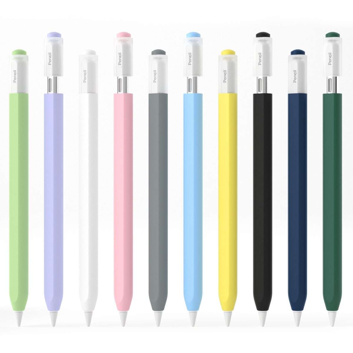 For Apple Pencil (USB-C) Transparent Jelly Stylus Protective Cover(Midnight Blue)