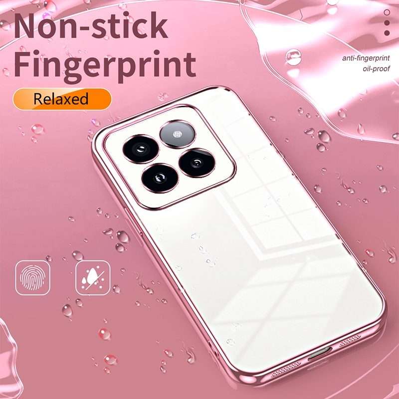 For Xiaomi 14 Pro Transparent Plating Fine Hole Phone Case(Black)