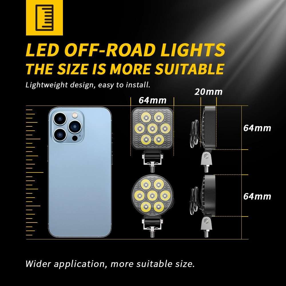 9-30V 12W 6000K 2.5 inch Car LED Engineering Auxiliary Light(White Light)
