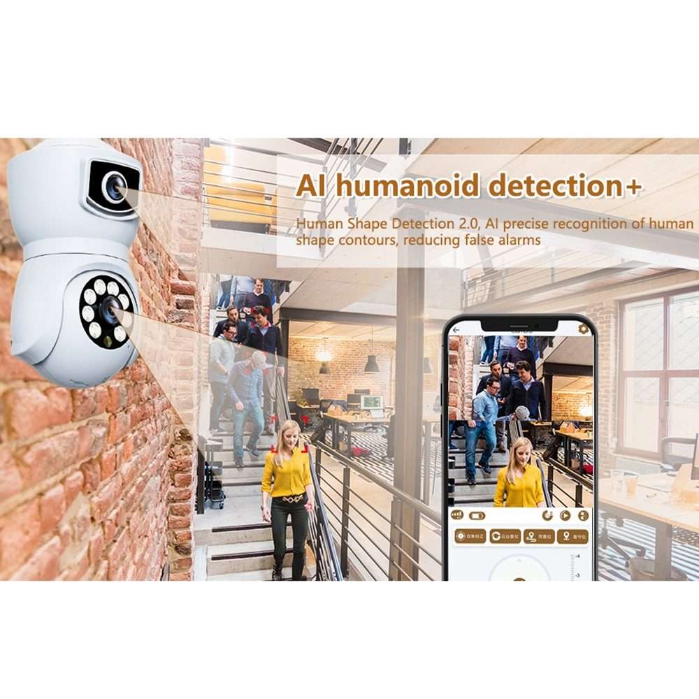 DP41 Bulb-type Dual-lens Motion Tracking Smart Camera Supports Voice Intercom(White)