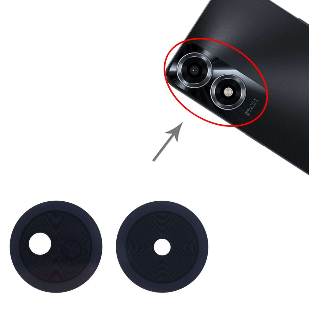 For OPPO A2X 10set Back Camera Lens