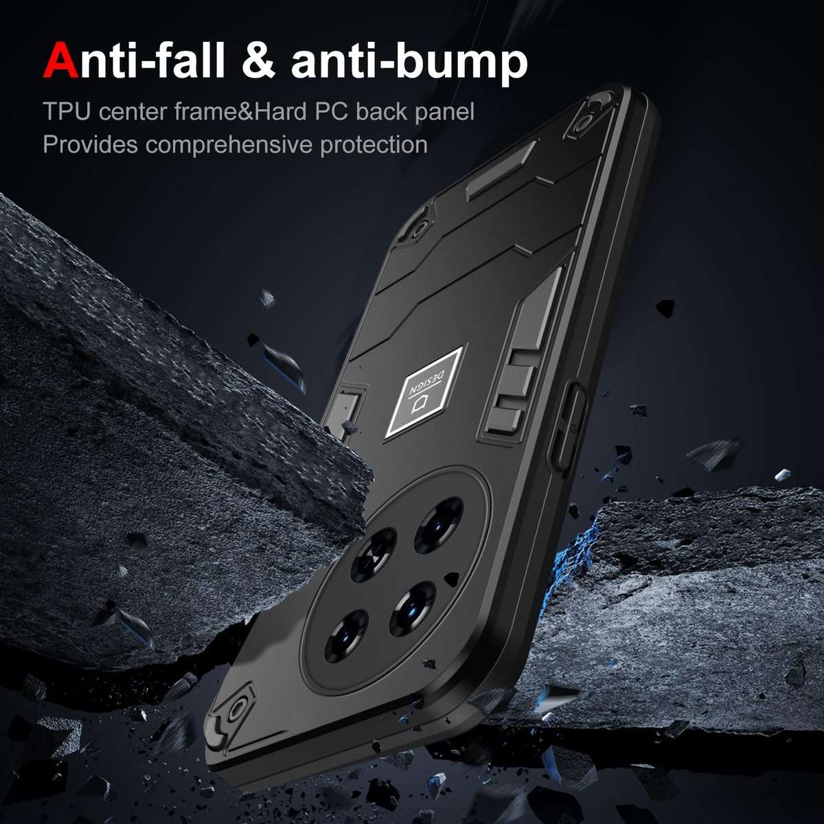 For Tecno Spark 20 Pro+ 2 in 1 Shockproof Phone Case(Black)