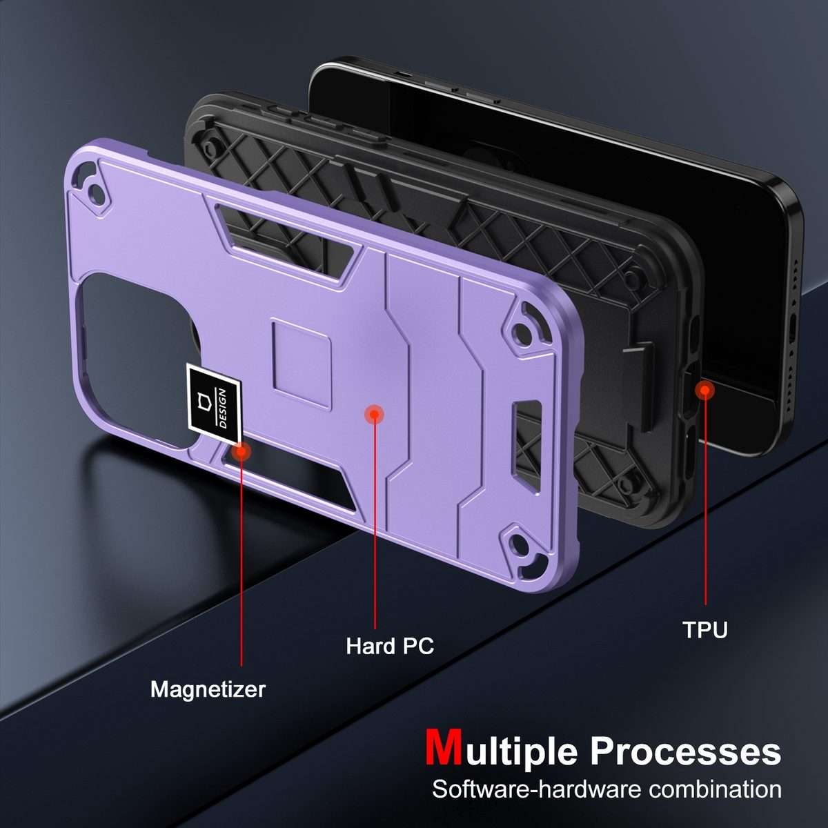 For Tecno Spark 20 Pro+ 2 in 1 Shockproof Phone Case(Purple)