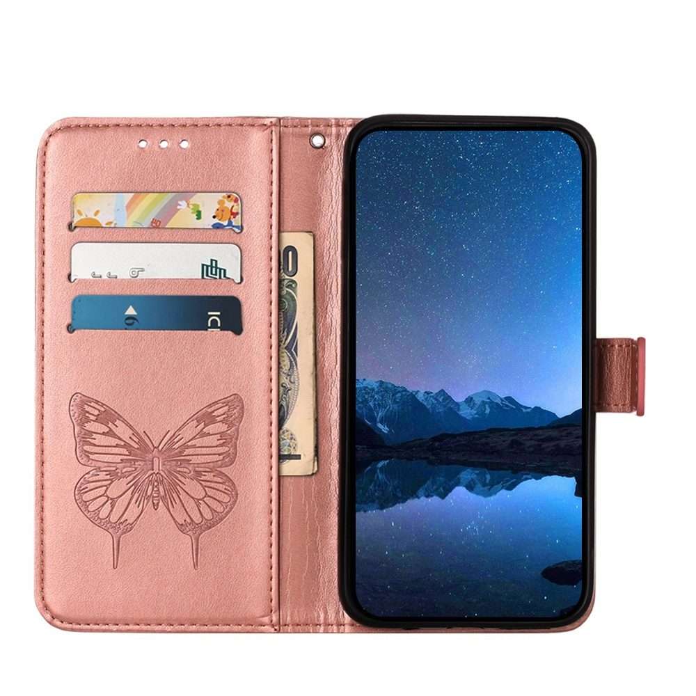 For Xiaomi 14 Pro 5G Global Embossed Butterfly Leather Phone Case(Rose Gold)