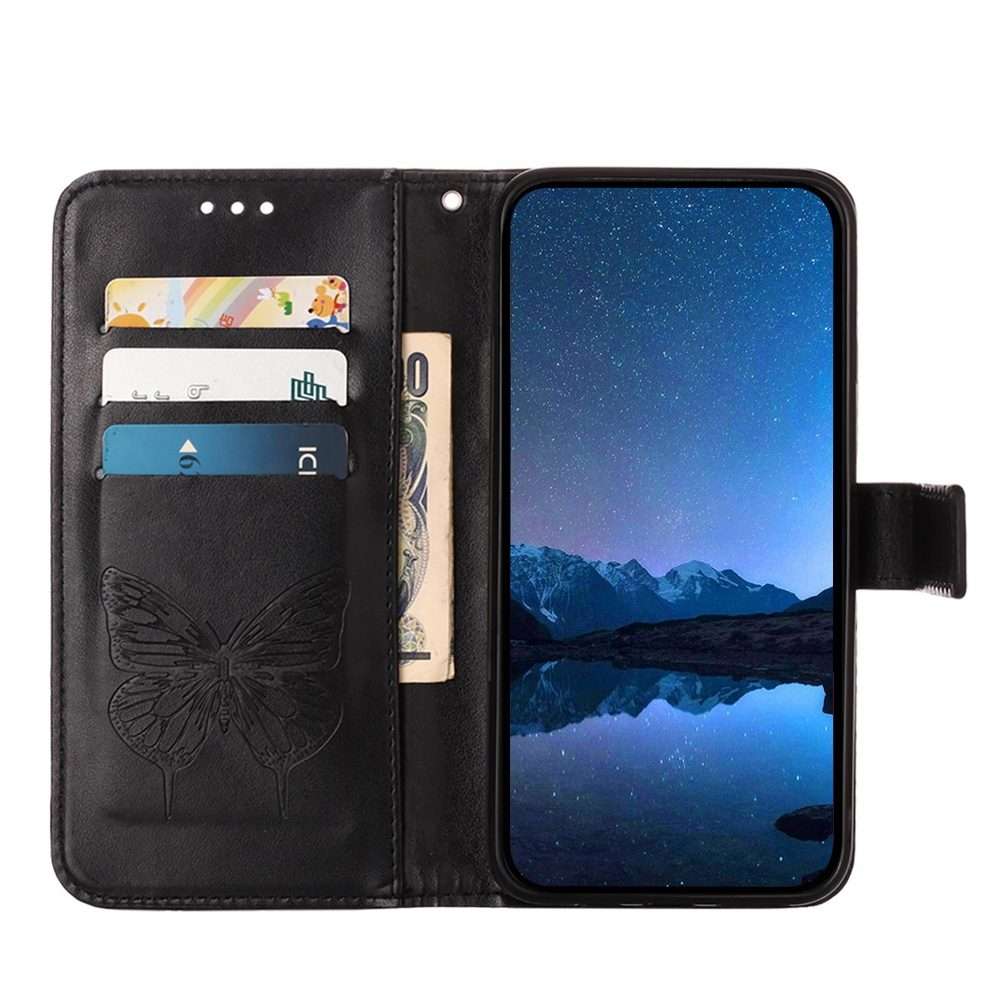 For Xiaomi 14 Pro 5G Global Embossed Butterfly Leather Phone Case(Black)