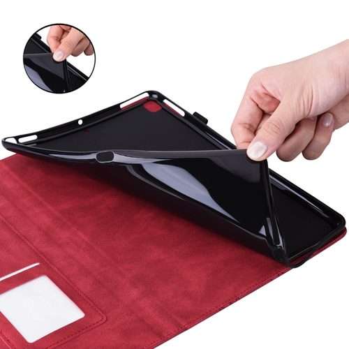 For iPad Pro 12.9 2022 / Air 13 2024 / 2025 Big Butterfly Embossed Leather Tablet Case(Red)