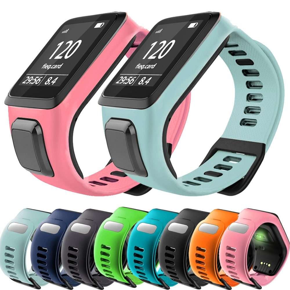 For Tomtom 2 / 3 Universal Silicone Watch Band(Blue Green)