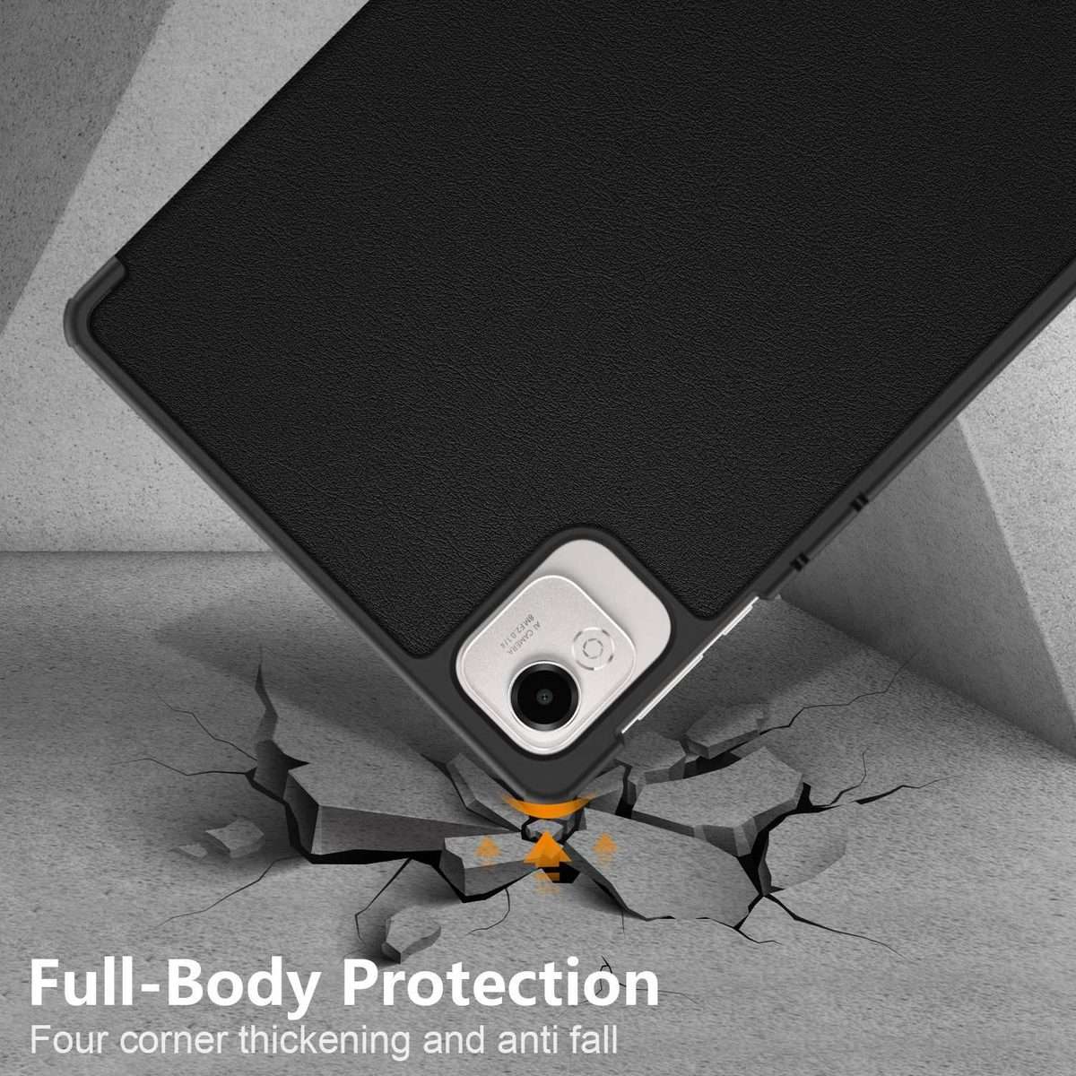 For Honor Pad X9a / X9 Pro Custer Pure Color 3-Fold Leather Tablet Case(Black)