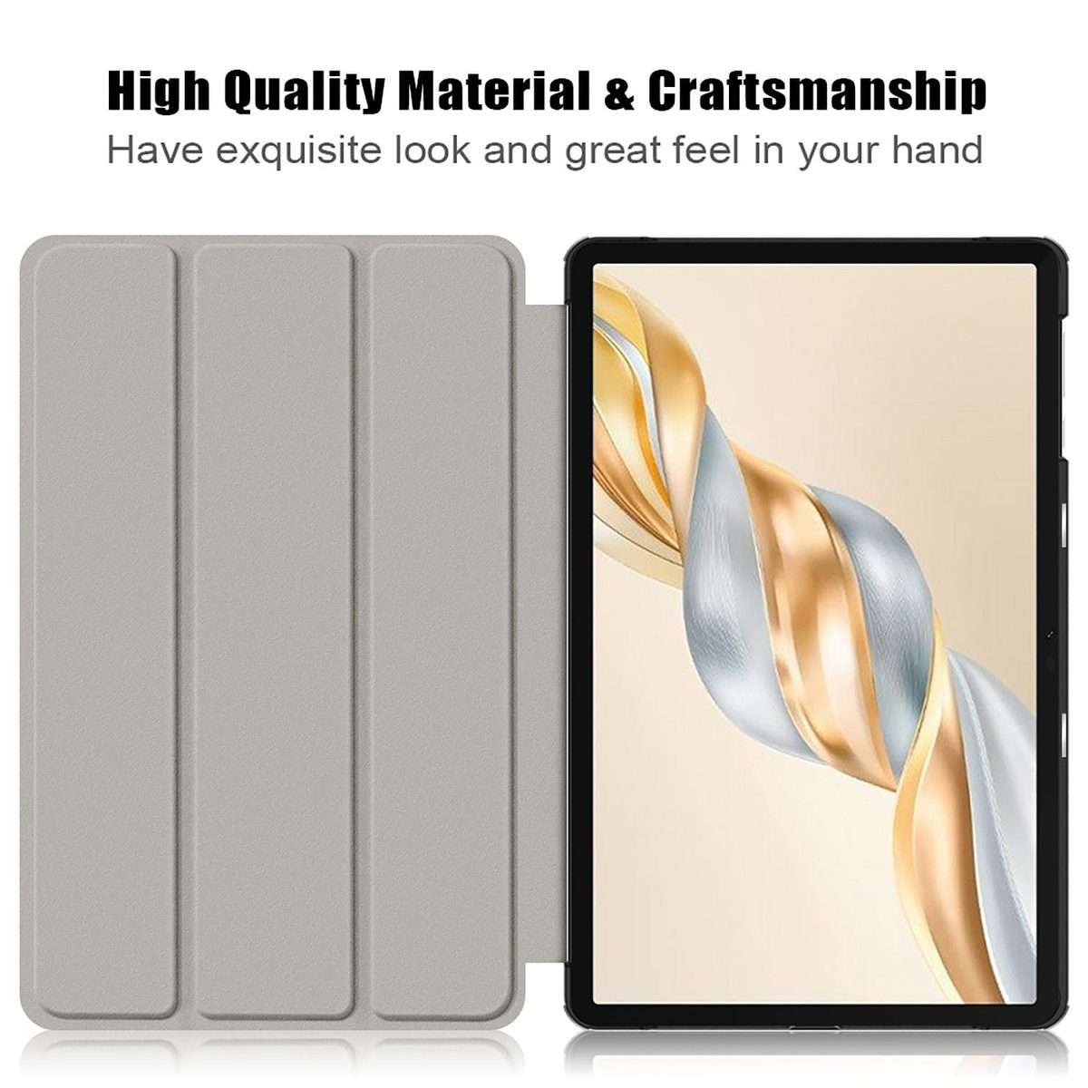 For Honor Pad X9a / X9 Pro Custer Pure Color 3-Fold Leather Tablet Case(Grey)