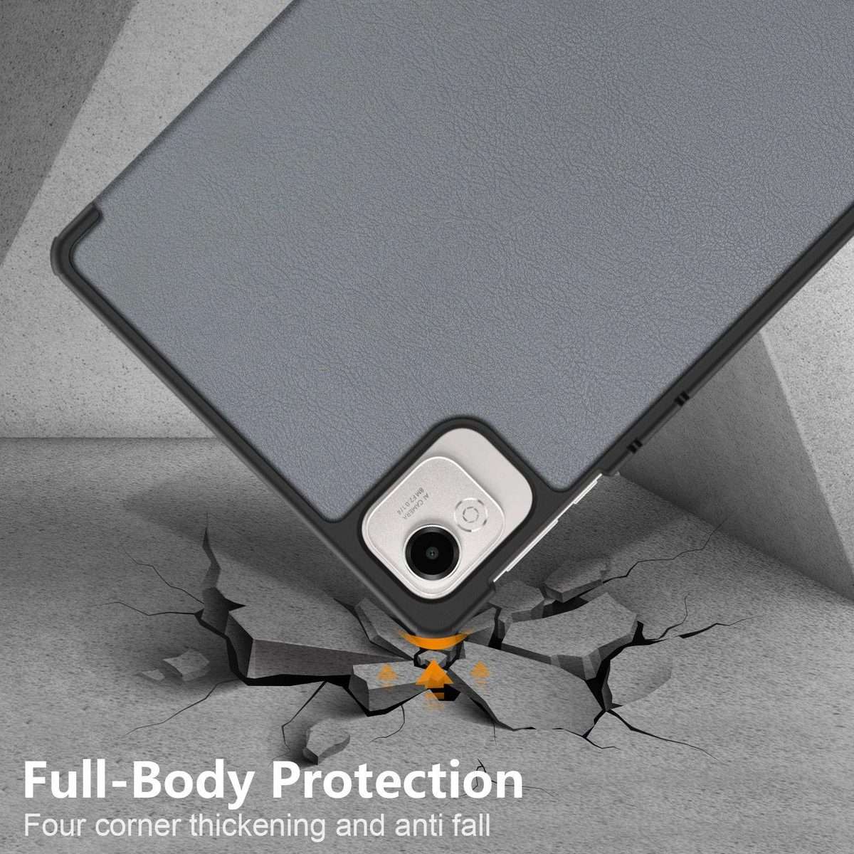For Honor Pad X9a / X9 Pro Custer Pure Color 3-Fold Leather Tablet Case(Grey)