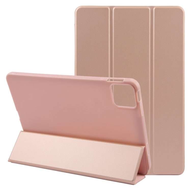For Honor Pad GT Pro Tri-fold Silicone Leather Tablet Case(Rose Gold)