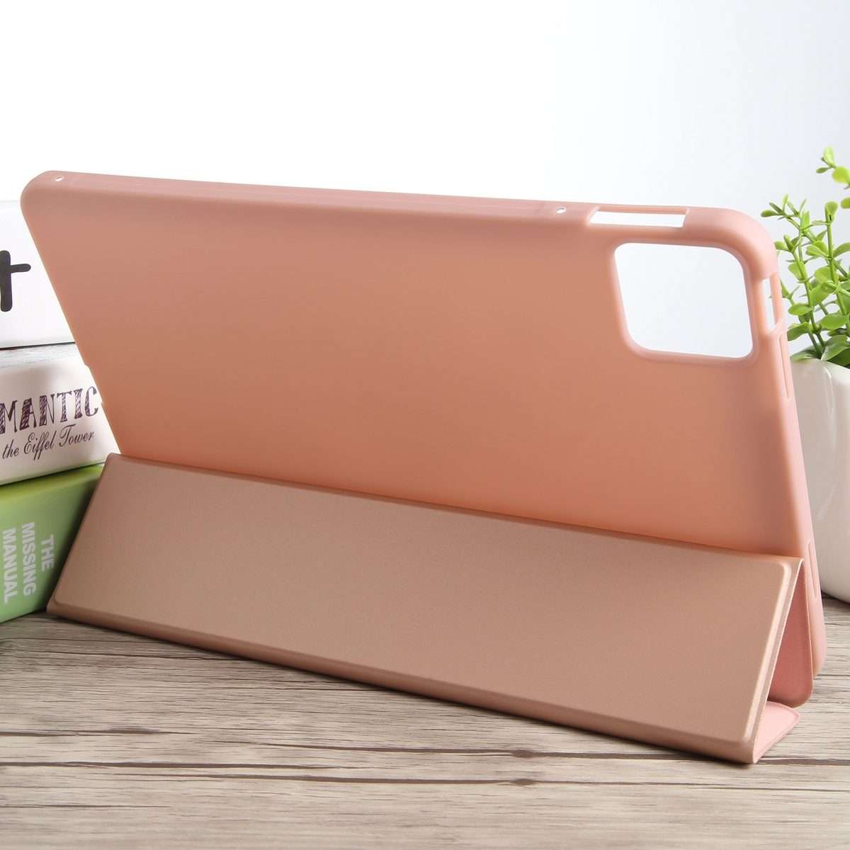 For Honor Pad GT Pro Tri-fold Silicone Leather Tablet Case(Rose Gold)