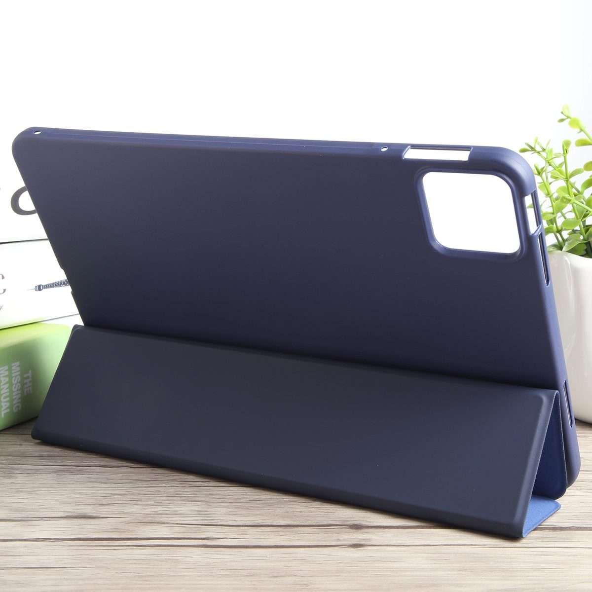 For Honor Pad GT Pro Tri-fold Silicone Leather Tablet Case(Dark Blue)