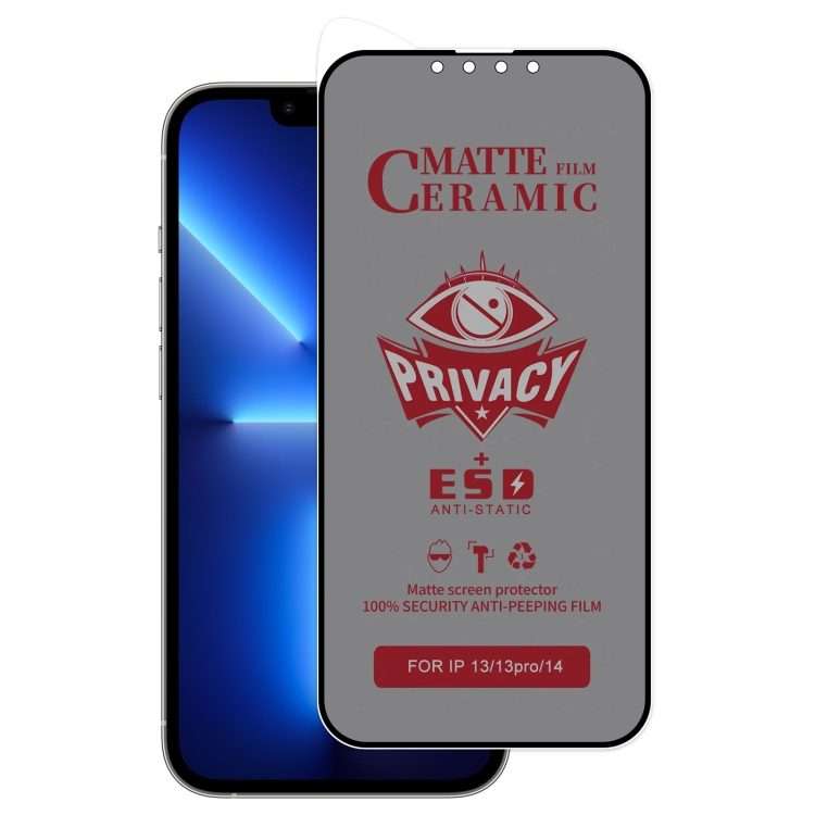 For iPhone 17e / 16e / 14 / 13 Pro / 13 Full Coverage Frosted Privacy Ceramic Film