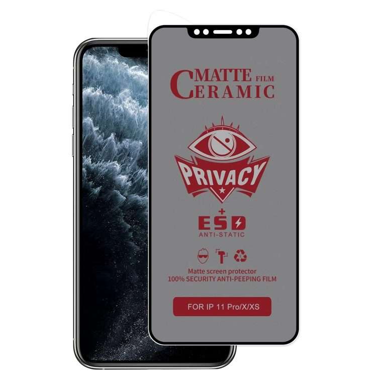 For iPhone 11 Pro / XS / X Full Coverage Frosted Privacy Ceramic Film