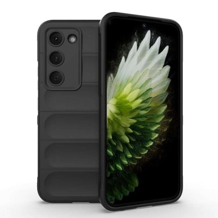 For Tecno Spark 40 Pro 4G Global Magic Shield TPU + Flannel Phone Case(Black)