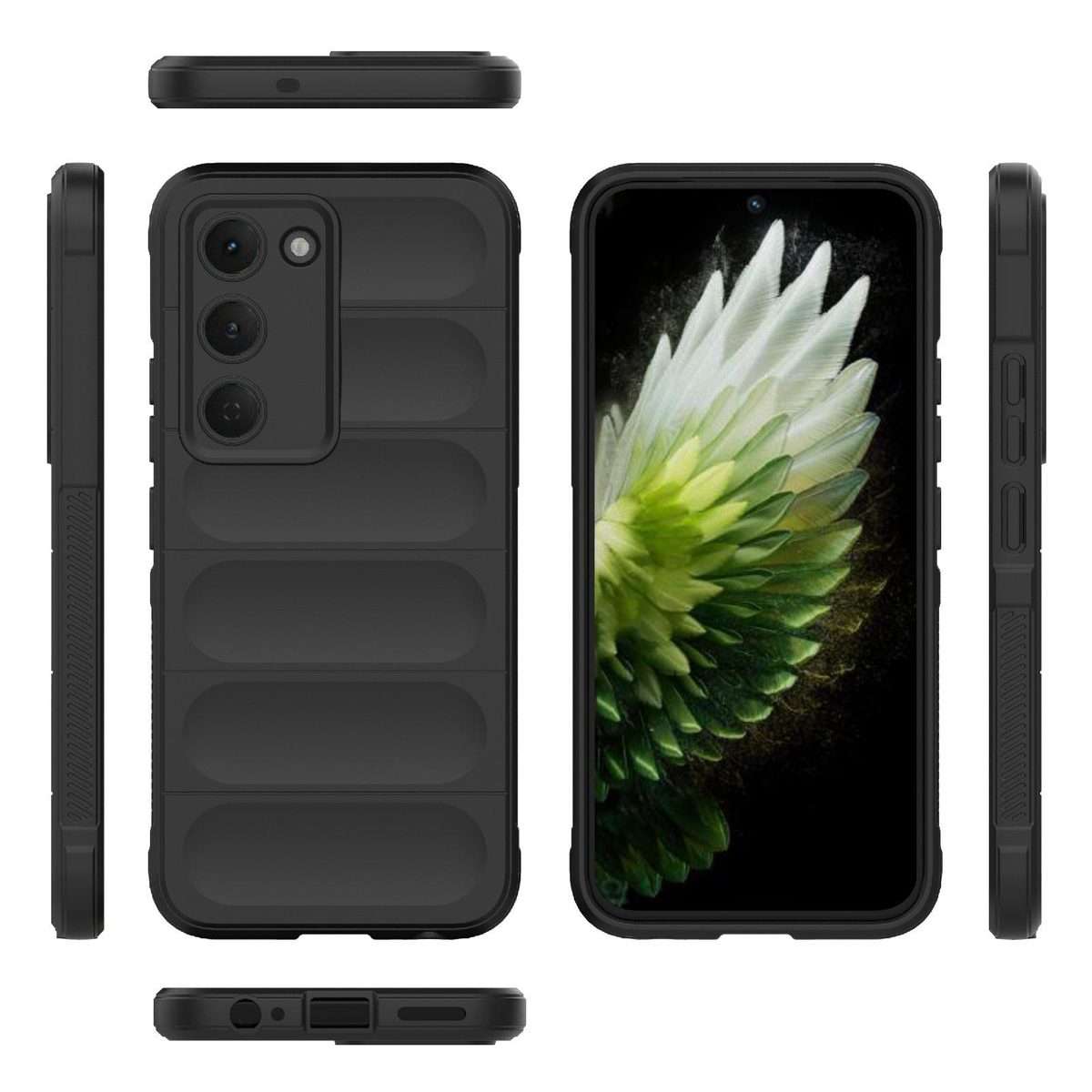 For Tecno Spark 40 Pro 4G Global Magic Shield TPU + Flannel Phone Case(Black)