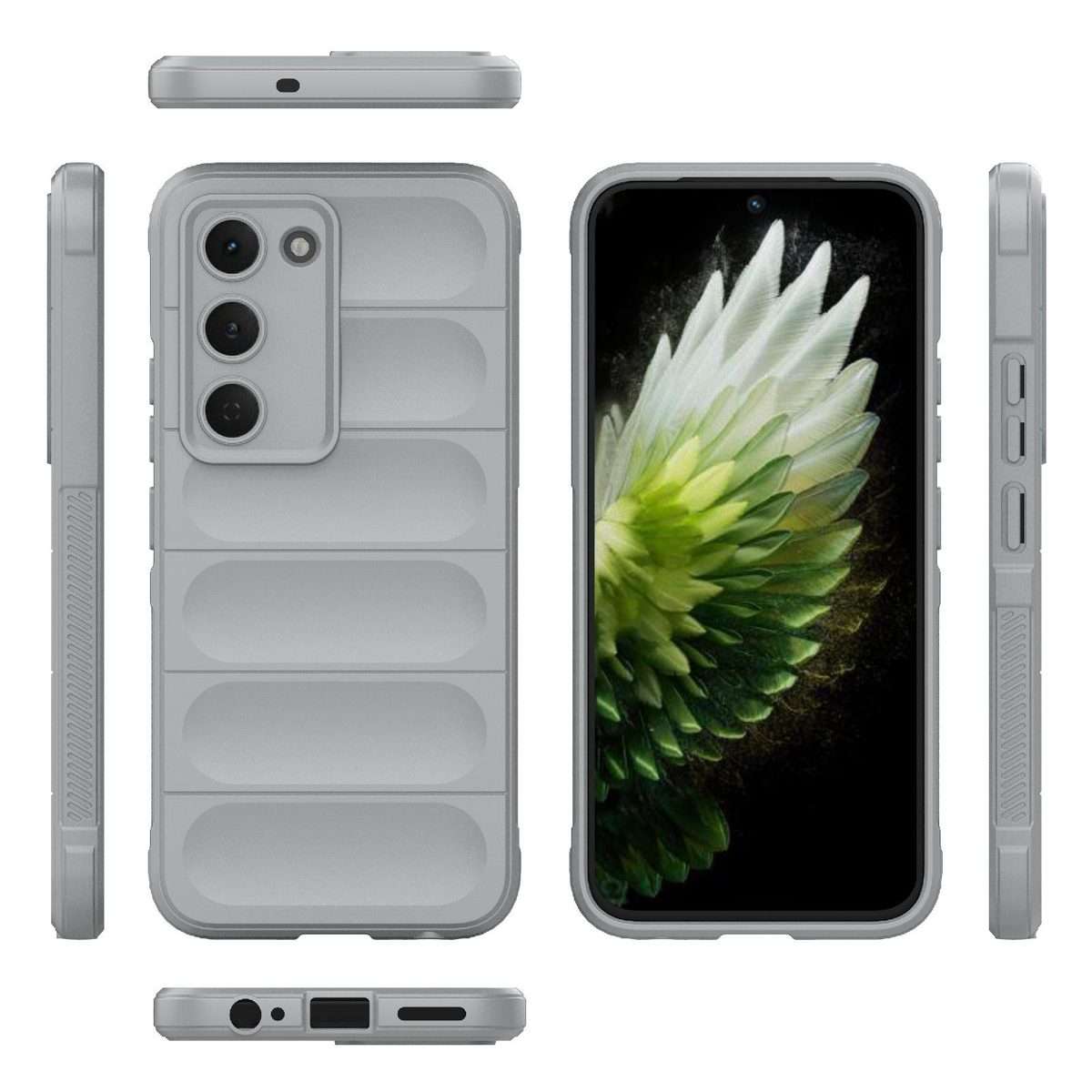 For Tecno Spark 40 Pro 4G Global Magic Shield TPU + Flannel Phone Case(Grey)