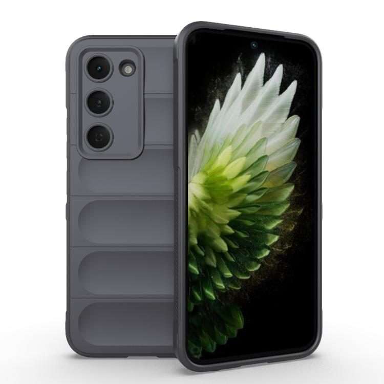For Tecno Spark 40 Pro 4G Global Magic Shield TPU + Flannel Phone Case(Dark Grey)