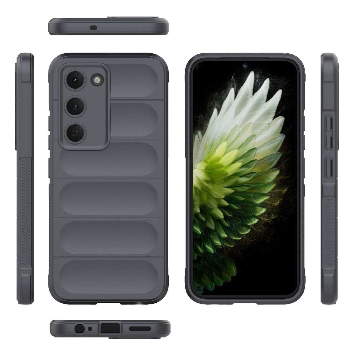 For Tecno Spark 40 Pro 4G Global Magic Shield TPU + Flannel Phone Case(Dark Grey)