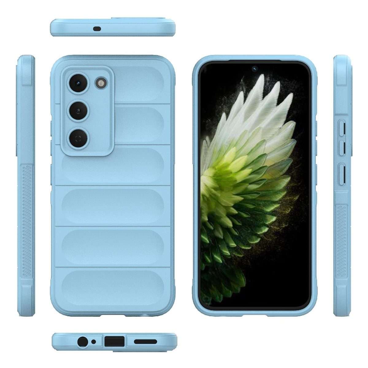 For Tecno Spark 40 Pro 4G Global Magic Shield TPU + Flannel Phone Case(Light Blue)