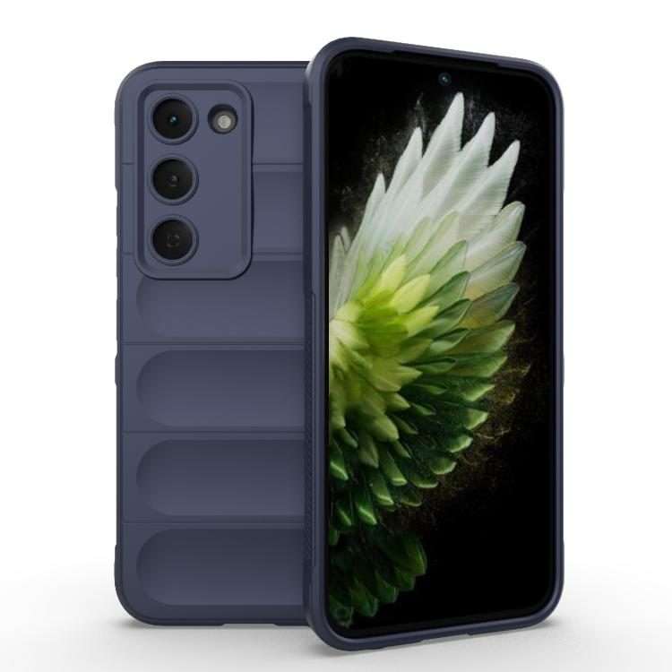 For Tecno Spark 40 Pro 4G Global Magic Shield TPU + Flannel Phone Case(Dark Blue)