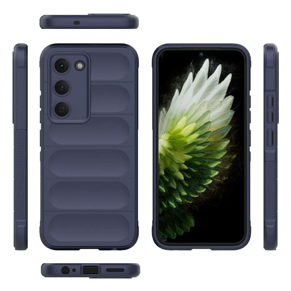 For Tecno Spark 40 Pro 4G Global Magic Shield TPU + Flannel Phone Case(Dark Blue)