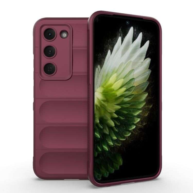 For Tecno Spark 40 Pro 4G Global Magic Shield TPU + Flannel Phone Case(Wine Red)
