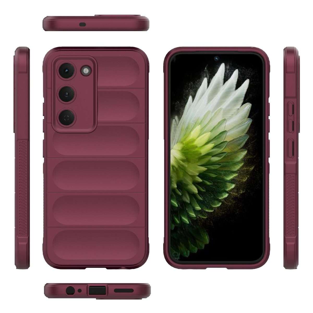 For Tecno Spark 40 Pro 4G Global Magic Shield TPU + Flannel Phone Case(Wine Red)