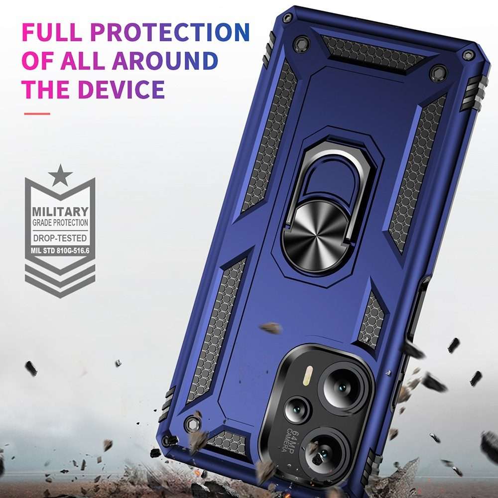 For Xiaomi Poco F5 5G / Redmi Note 12 Turbo 5G Shockproof TPU + PC Phone Case with Holder(Blue)