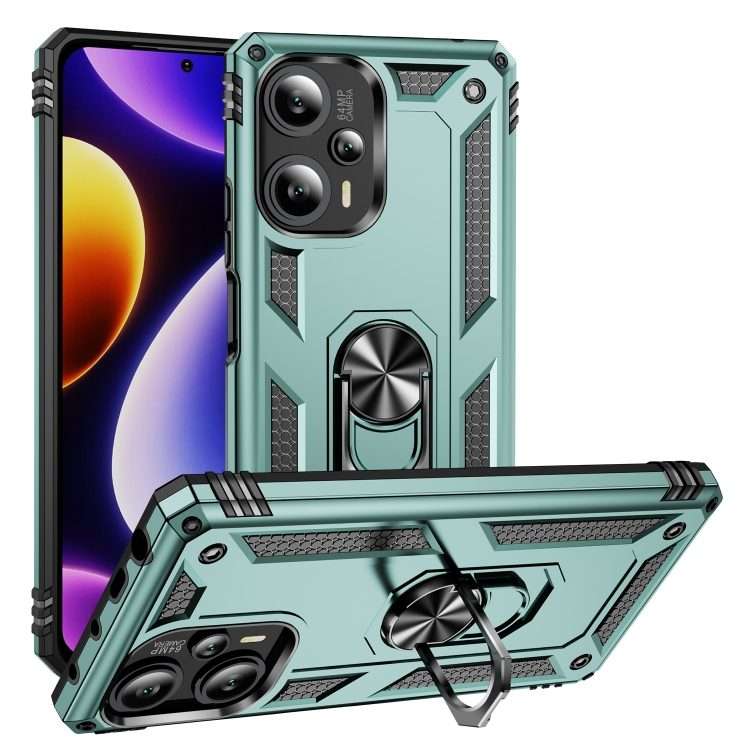 For Xiaomi Poco F5 5G / Redmi Note 12 Turbo 5G Shockproof TPU + PC Phone Case wit ... (Dark Green)