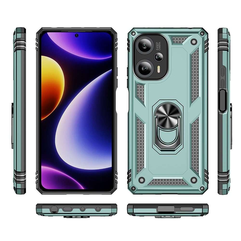 For Xiaomi Poco F5 5G / Redmi Note 12 Turbo 5G Shockproof TPU + PC Phone Case wit ... (Dark Green)