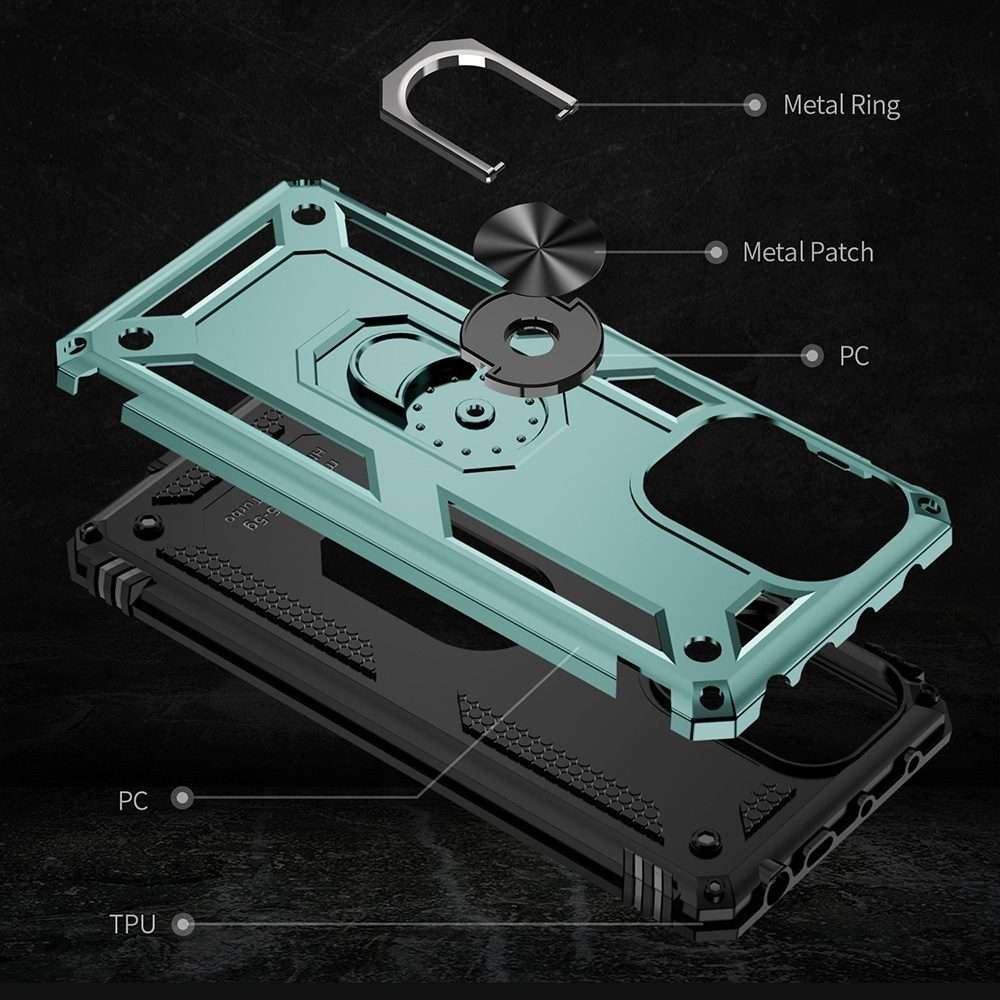 For Xiaomi Poco F5 5G / Redmi Note 12 Turbo 5G Shockproof TPU + PC Phone Case wit ... (Dark Green)