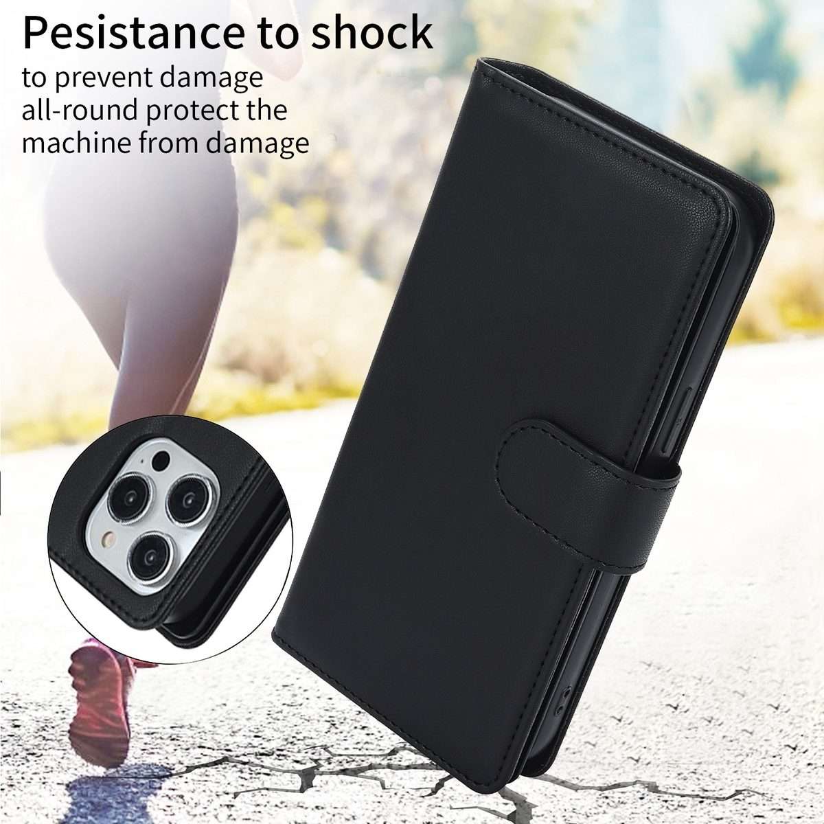 For iPhone 12 / 12 Pro Multi-Card Wallet RFID Leather Phone Case(Black)