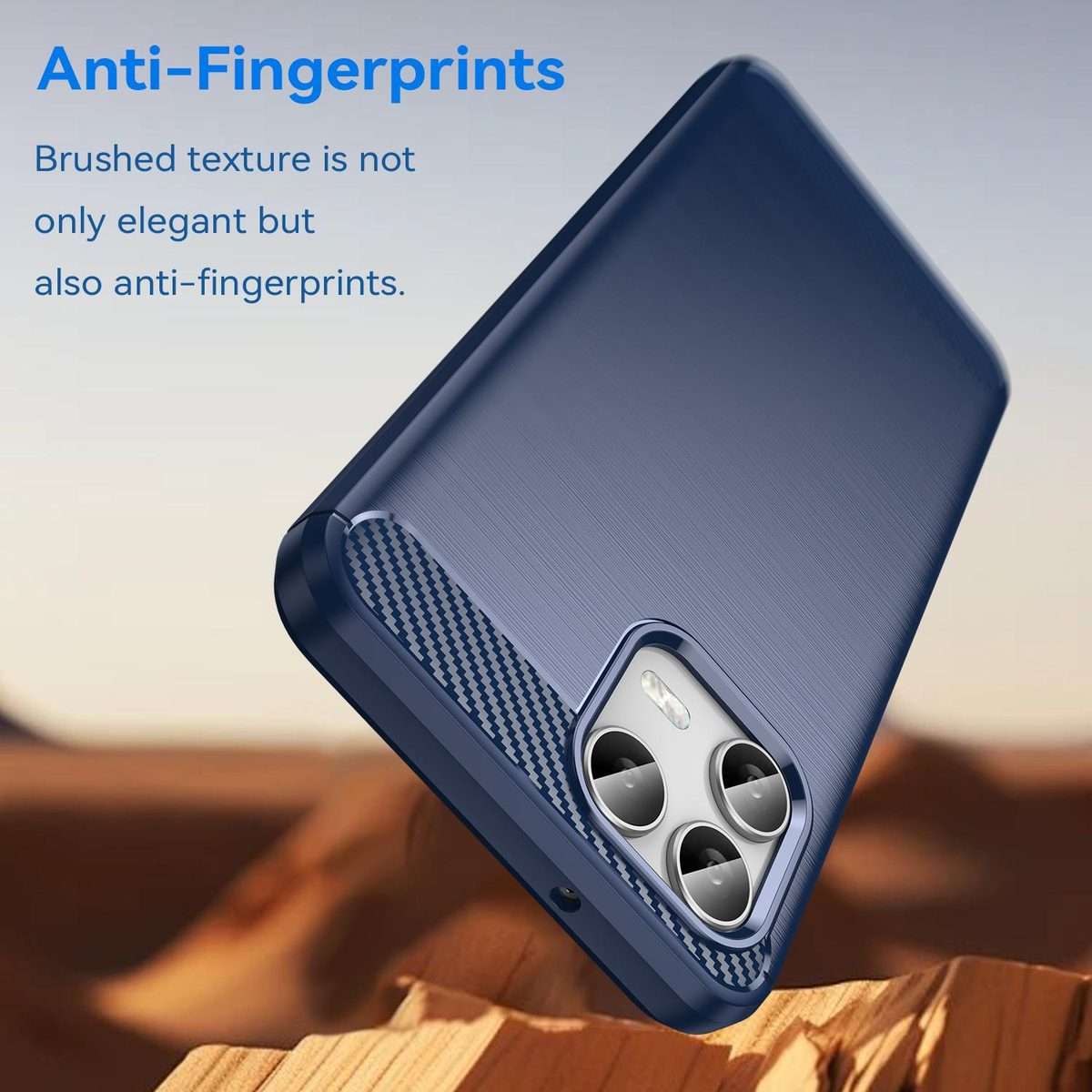 For T-Mobile Revvl 8 Pro 5G Carbon Fiber Brushed Texture TPU Phone Case(Blue)