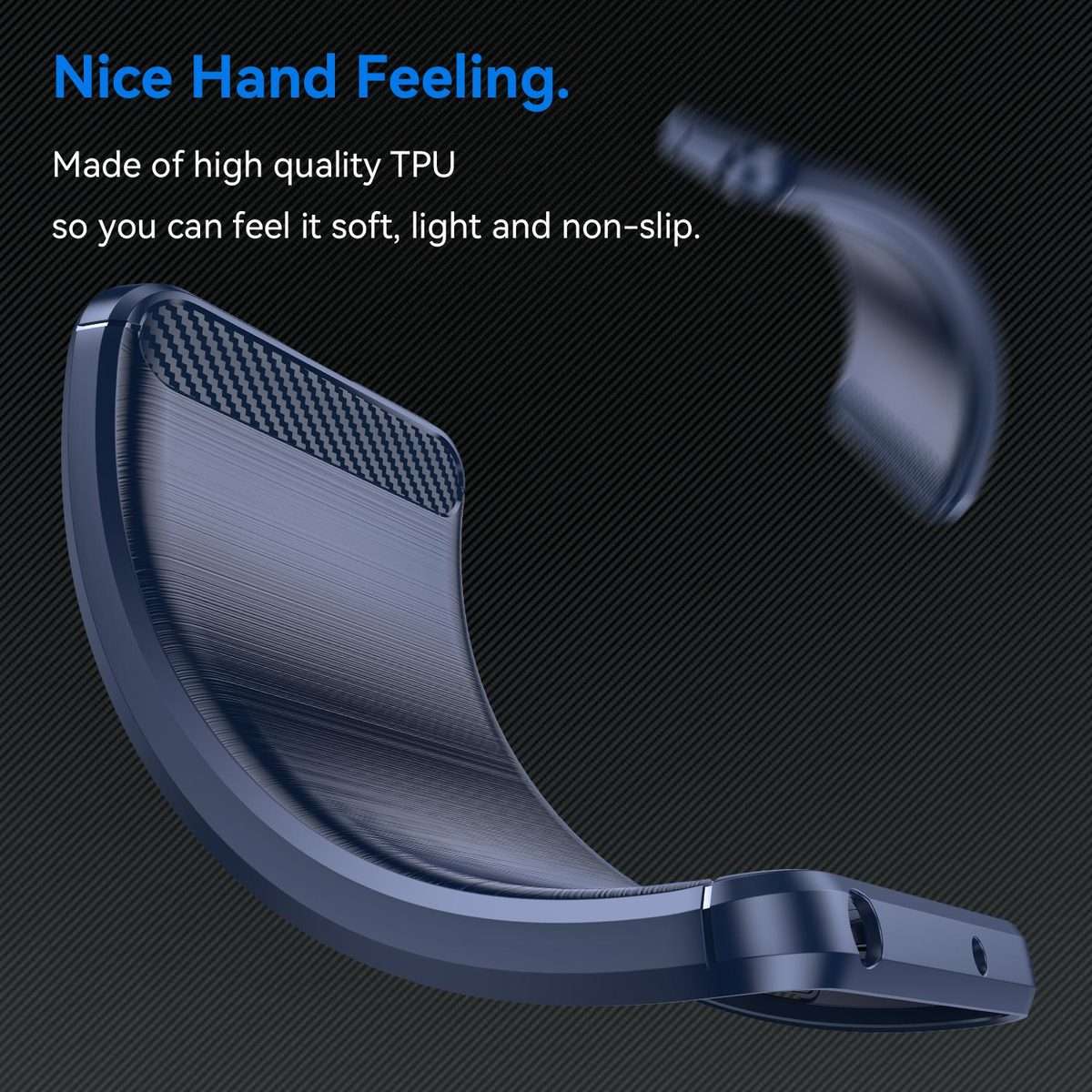 For T-Mobile Revvl 8 Pro 5G Carbon Fiber Brushed Texture TPU Phone Case(Blue)