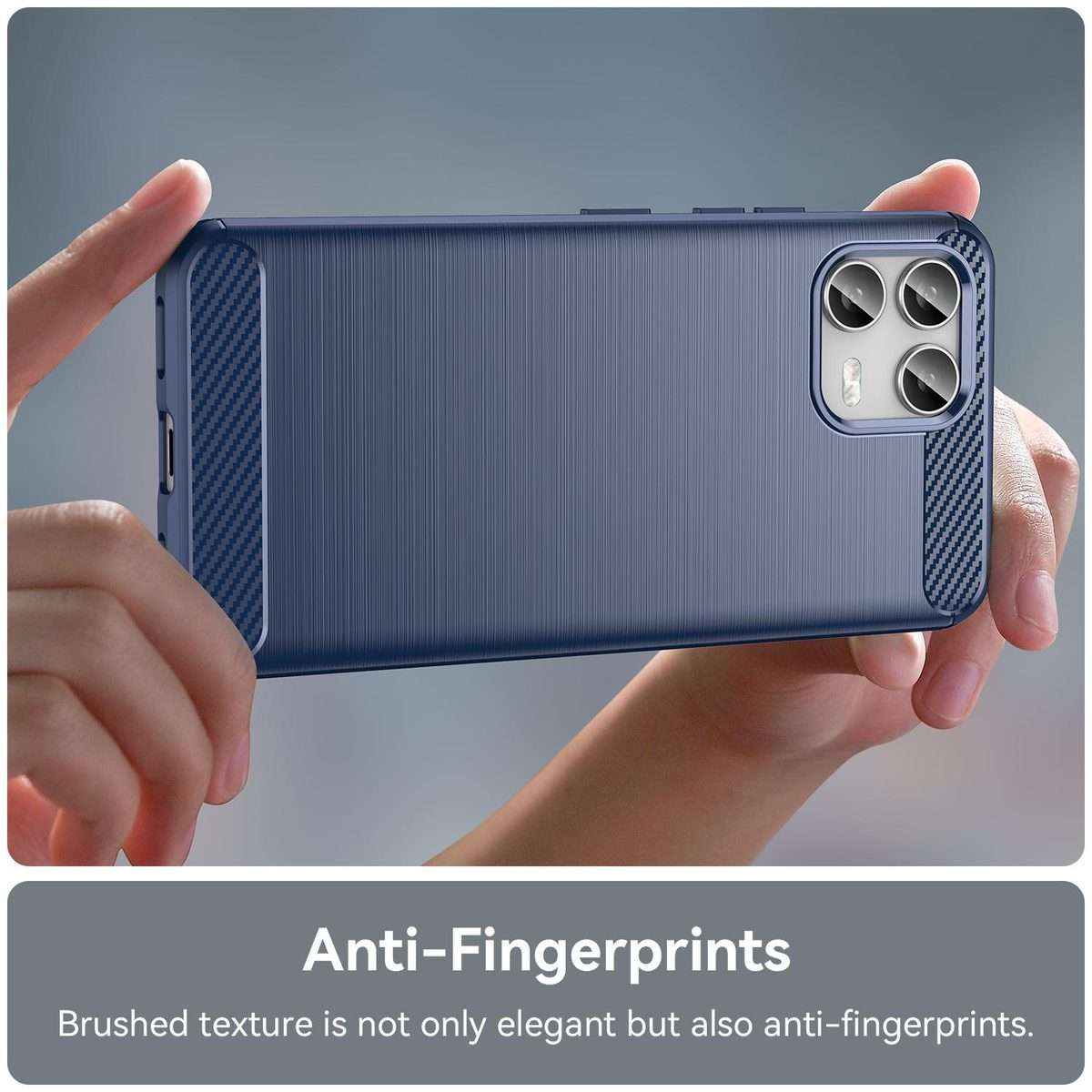 For T-Mobile Revvl 8 Pro 5G Carbon Fiber Brushed Texture TPU Phone Case(Blue)